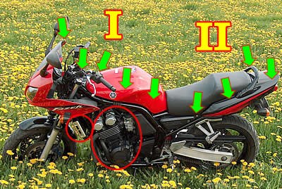 горячие детали мотоцикла